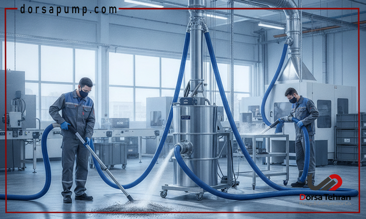 سیستم مکش صنعتی و جارو برقی صنعتی: راهنمای جامع برای صنایع 1 سیستم مکش صنعتی و جارو برقی صنعتی راهنمای جامع برای صنایع